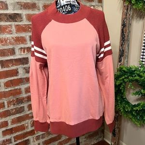 Cable Stitch Mixed Media Sweatshirt